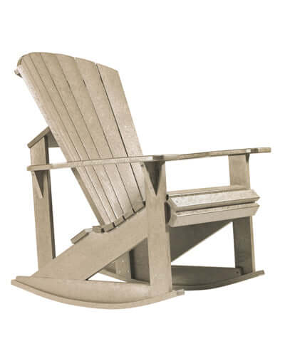 Beige CR Plastics Adirondack Rocking Chair