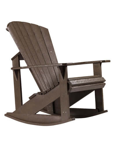 Chocolate CR Plastics Adirondack Rocking Chair