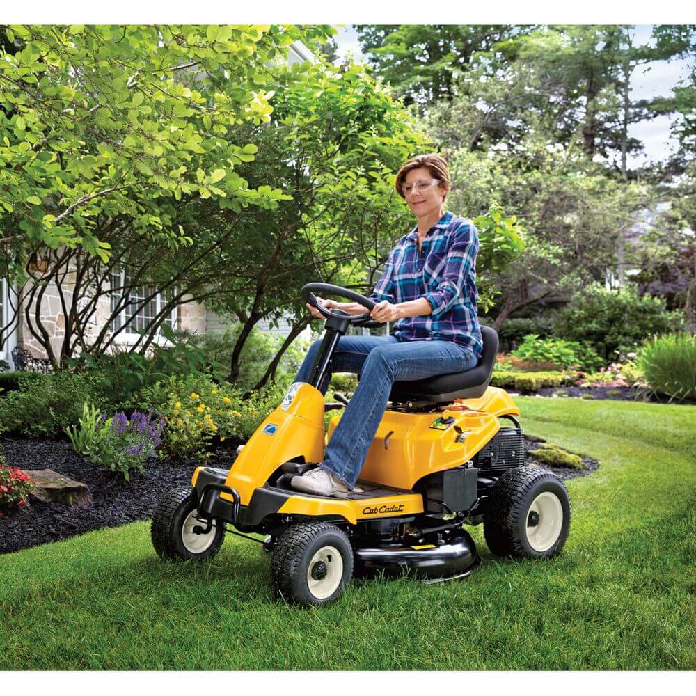 Mowing grass with a Cub Cadet CC 30H Ride-On Mower