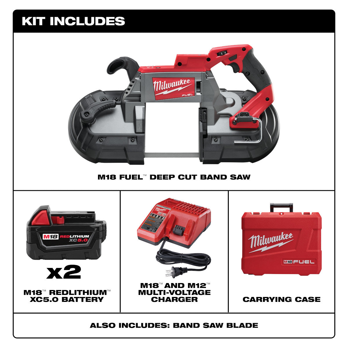Milwaukee M18 FUEL™ Deep Cut Band Saw (Available as Tool only or as Ki