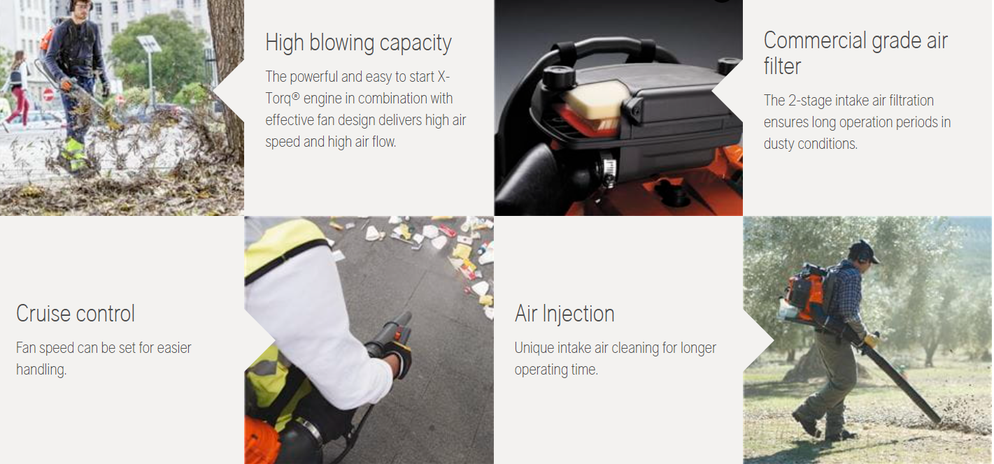 Husqvarna 580BTS Mark III Backpack Leaf Blower – 2-Stroke Gas, Orange